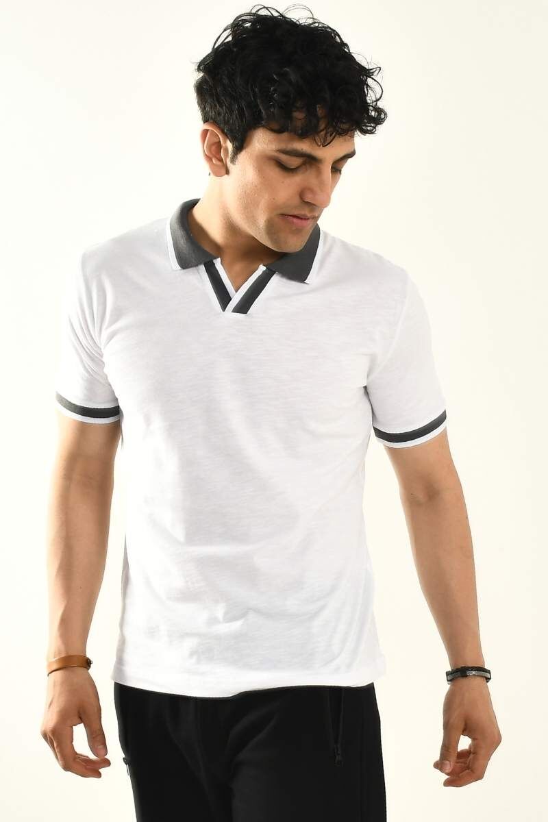 Beyaz Polo Yaka T-shirt 12729 - 1