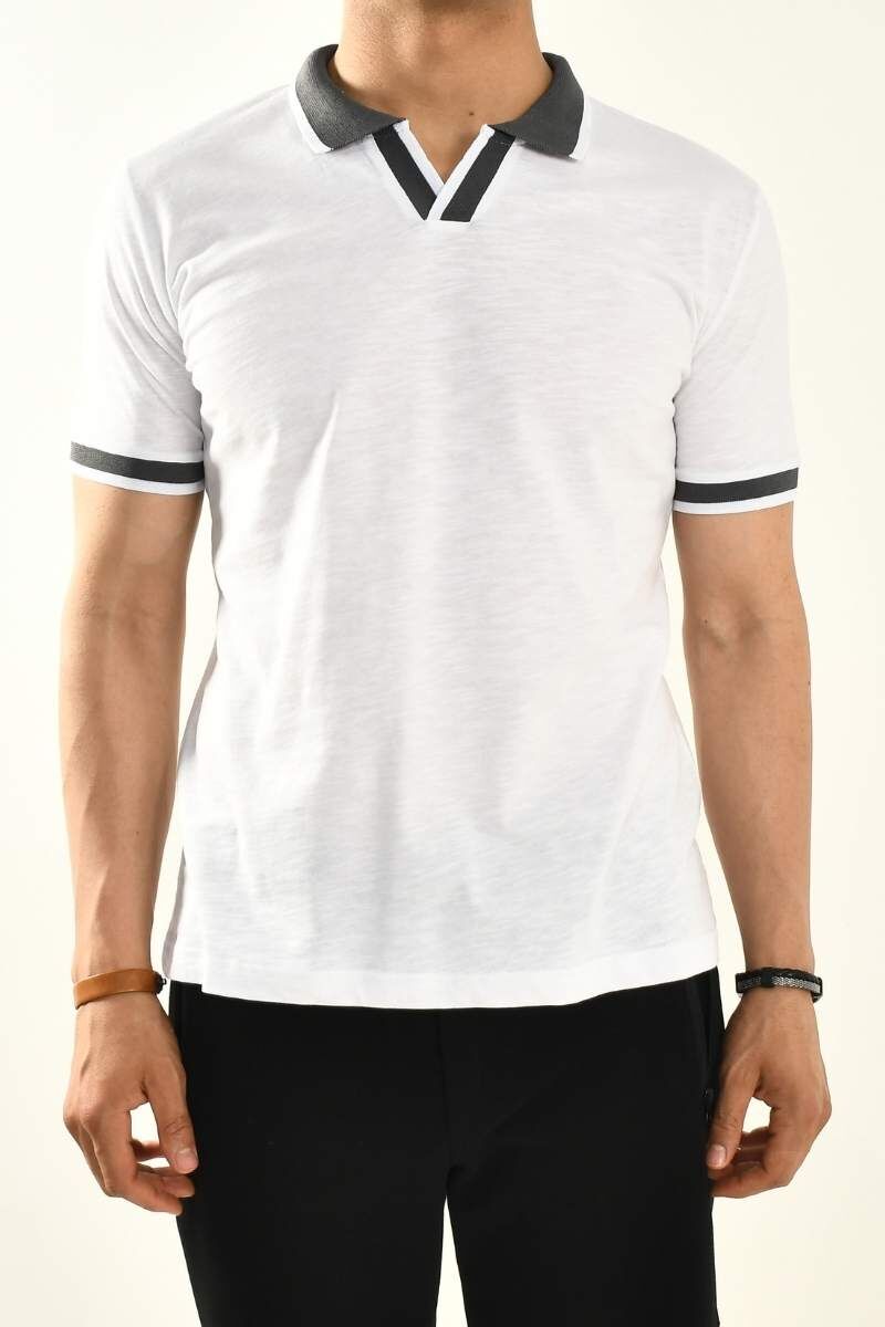 Beyaz Polo Yaka T-shirt 12729 - 2