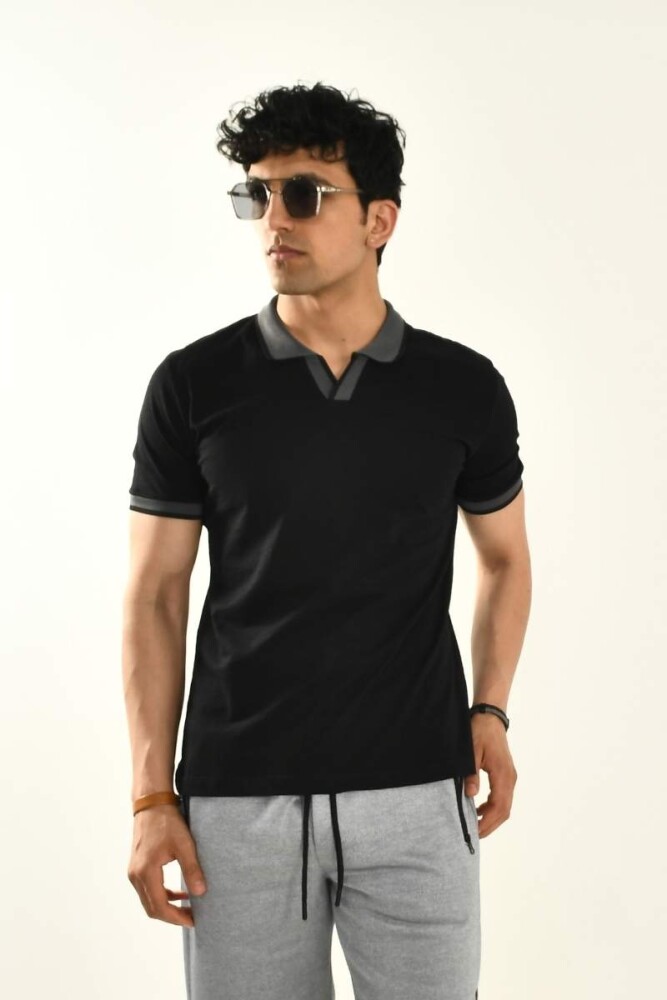 Siyah Polo Yaka T-shirt 12729 - 4