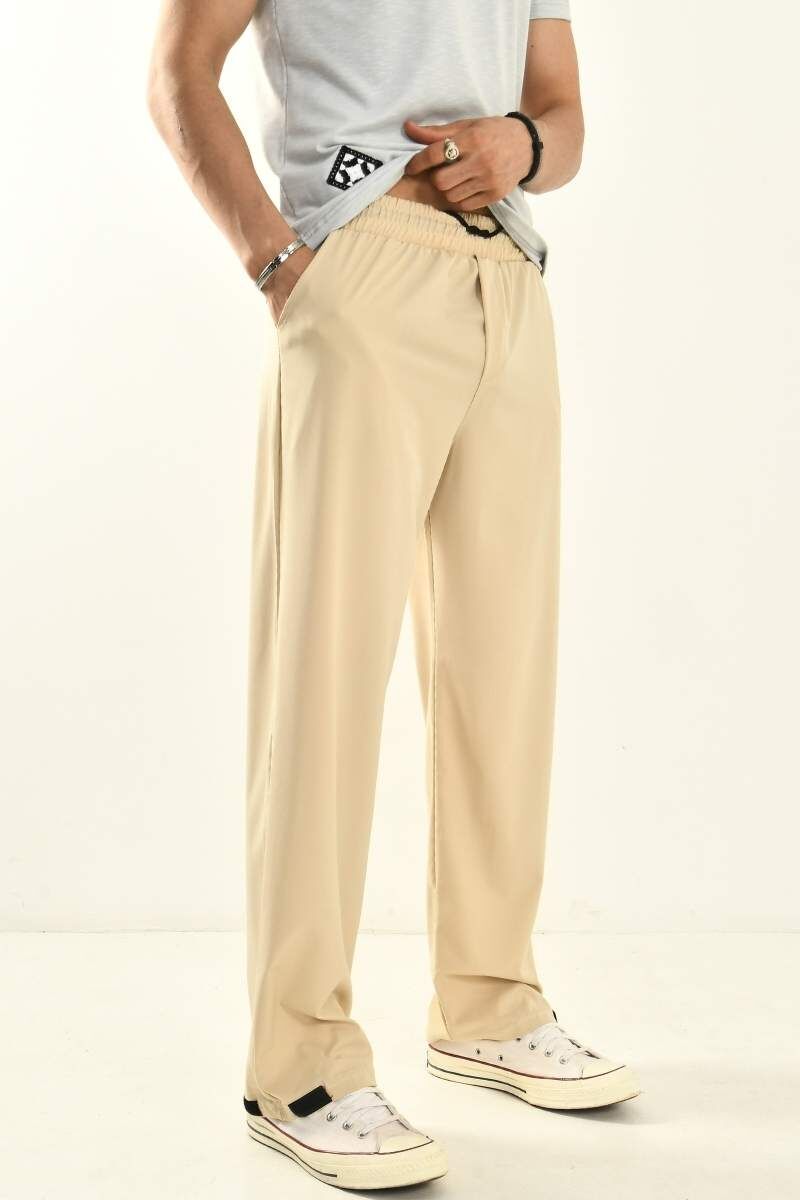 Bej Baggy Fit Basic Pantolon - 1